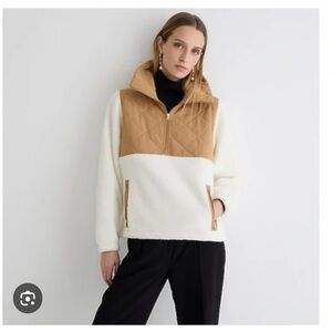 J. Crew Tan and Cream Fleece Jacket